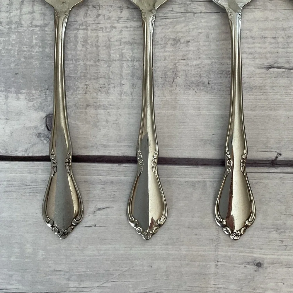 Oneidacraft Deluxe Stainless Flatware CHATEAU Oval Place Spoons Set Of 6
